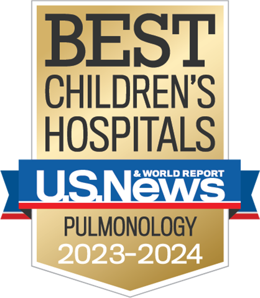 The US News & World Report badge recognizing Norton Children's as among the best pediatric systems for pulmonology is shown.