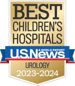 The US News & World Report badge recognizing Norton Children's among the best children's hospitals for urology care
