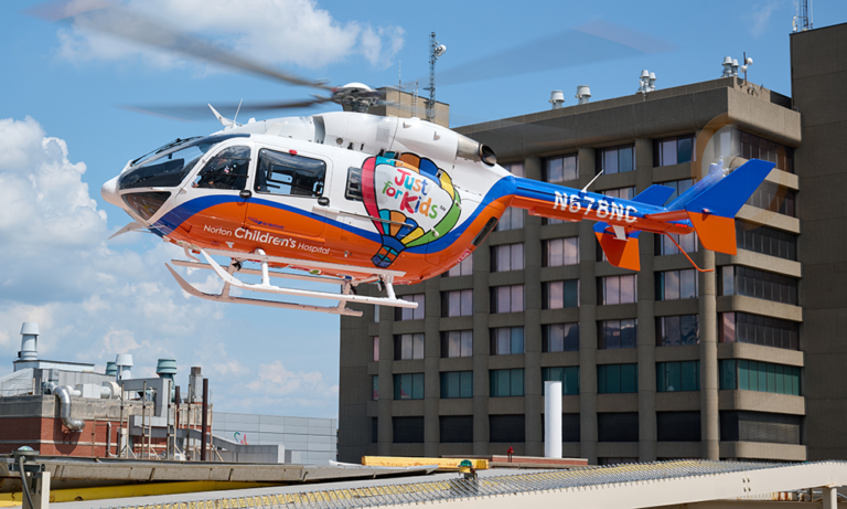 Norton Children’s ‘Just for Kids’ Transport Team enhances regional pediatric care with new helicopter